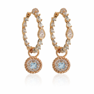 LUXORY CRYSTAL HOOPS + MINI SUNNY BEACH 18K