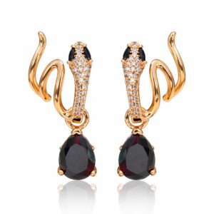 SNAKE BLACK + CRYSTAL DROPS BLACK 18K